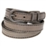 Made in USA Gray Buffalo Belt Buckle Set Black Stitching