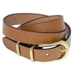Made in USA Camel Brown Buffalo Belt Gold Buckle Set