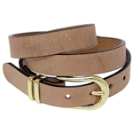 Made in USA Dallas Brown Buffalo Belt Gold Buckle Set