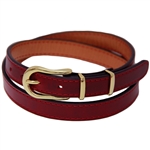 Made in USA Horween Cavalier Leather Belt Red Gold Buckle