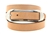 Made in America thin beige Harness leather belt large buckle