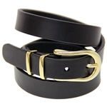 Made in USA Black Latigo Belt Buckle Set