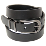 Made in USA Black Latigo Belt Buckle Set