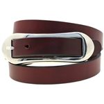 Made in USA Thin Burgundy Latigo Leather Belt Large Buckle