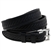 American Made Black Leather belt With Embossing And Stainless Steel Roller Buckle
