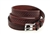 American Made Chestnut Leather belt With Embossing And Stainless Steel Roller Buckle