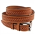 American Made London Tan Leather belt With Embossing And Stainless Steel Roller Buckle