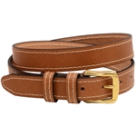 Made in USA Buffalo Camel Leather Belt Brass Buckle