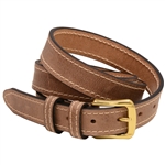 Made in USA Buffalo Light Gray Leather Belt Double Loops