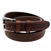 American Made Medium Brown Leather belt With Embossing And Stainless Steel Roller Buckle