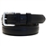 American Made Black Leather domed belt for men with double loop