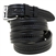 American Made Black Leather belt With Embossing And Stainless Steel Roller Buckle