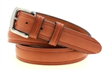 American Made London Tan Leather domed belt for men with double loop