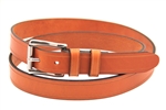 American Made London Tan Leather belt With Saddle Groove and Double Loop