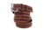 American Made Rich Brown Leather belt With Embossing And Stainless Steel Roller Buckle