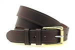 Made in America dark brown english Bridle Saddle Grooved leather belt nickel-free