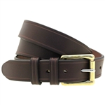 Made in America dark brown english Bridle Saddle Grooved leather belt nickel-free