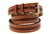 Made in America medium brown english Bridle leather belt embossed nickel-free