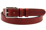 Made in USA Burgundy Latigo Leather Belt With saddle Groove