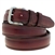 Made In USA Burgundy Latigo Leather Dress Belt Domed Double Loop