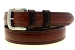Made In USA Dark brown Oiled Latigo Leather Belt Domed Double Loops