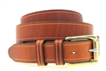 Made in America light brown Show Harness Saddle Grooved leather belt nickel-free