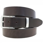 American Made dark brown Leather belt for men with metal loop