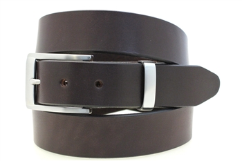 American Made dark brown Leather belt for men with metal loop
