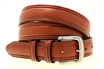 Made in America medium brown English Bridle domed leather belt double loop