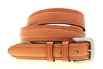 Made in America tan English Bridle domed leather belt double loop