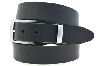 Made in USA Black Latigo Leather Belt With Nickel Buckle And Loop Set