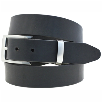 Made in USA Black Latigo Leather Belt With Nickel Buckle And Loop Set