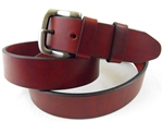 American made burgundy leather belt