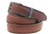 American Made medium brown Leather domed belt for men with metal loop