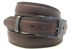 American Made dark brown Leather domed belt for men with metal loop