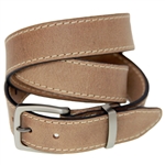 American Made Mens Dallas Dress Belt Cream Stitching