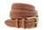 Made in America medium brown English Bridle leather belt embossed