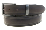 Made In USA Dark Brown Latigo Leather Dress Belt Domed Buckle And Loop Set