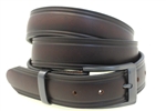 Made In USA Dark Brown Oiled Latigo Leather Dress Belt Domed Buckle And Loop Set