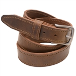 Made in USA Re-Tanned Olive Belt Decorative Stitching
