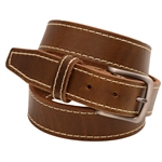 Made in USA Re-Tanned Olive Belt Decorative Stitching