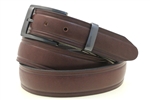 American Made Havana Brown Leather domed belt for men with metal loop