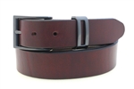 American Made Burgundy Leather belt for men with metal loop
