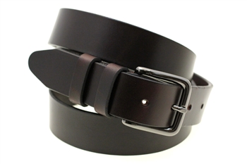 Made In USA medium brown Oiled Latigo Leather Belt With Double Loop