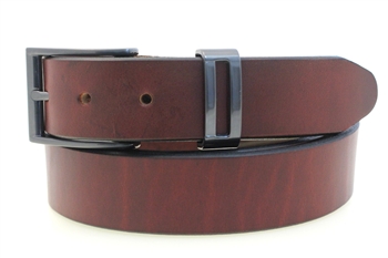 American Made chestnut Leather belt for men with metal loop