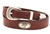Rich Brown Bridle Leather belt With Large Mouth Bass Antique Silver Finish Concho and an Antique Silver Finish Buckle Set.