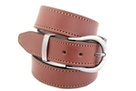 American Made Medium Brown Leather belt horseshoe buckle set