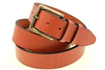 American Made Chestnut Leather belt for men brass buckle
