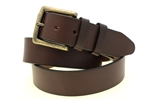 American Made Dark Brown Leather belt for men brass buckle