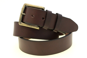 American Made Dark Brown Leather belt for men brass buckle